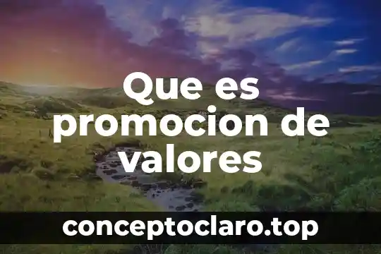Que es promocion de valores