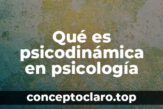Qué es psicodinámica en psicología