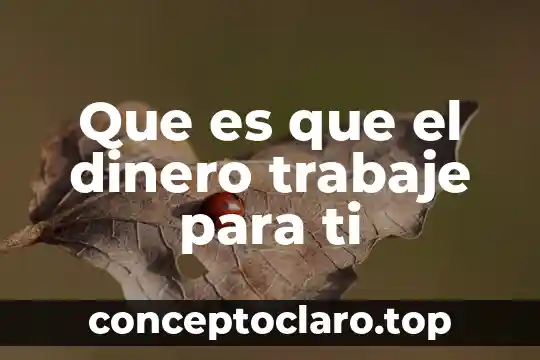 Que es el crédito de dinero artículo 5 Que es que el dinero trabaje para ti