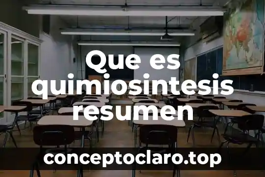 Que es quimiosintesis resumen