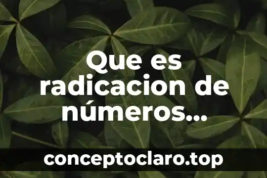 Que es radicacion de números neturales