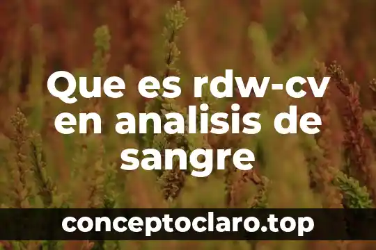 Que es pelicula de sangre estudio clinico 3 Que es rdw-cv en analisis de sangre