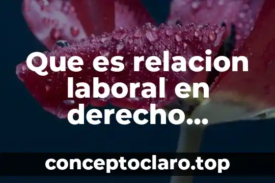 Qué es motivación laboral concepto 5 Que es relacion laboral en derecho laboral
