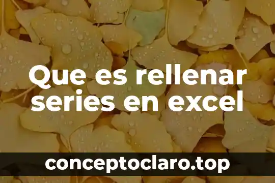 Que es rellenar series en excel
