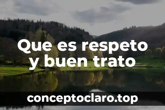 Que es respeto y buen trato