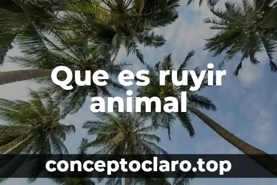 Que es ruyir animal