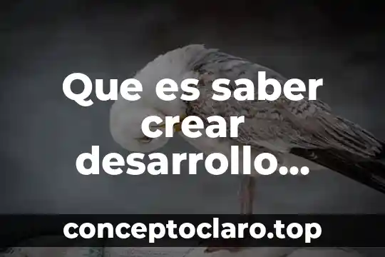 Que es saber crear desarrollo humano