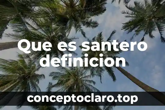 Que es santero definicion