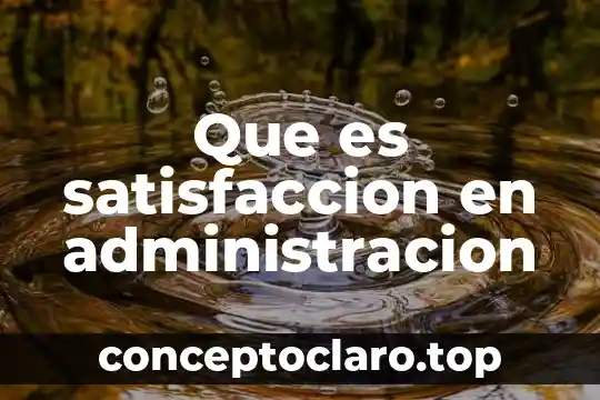 Que es satisfaccion en administracion