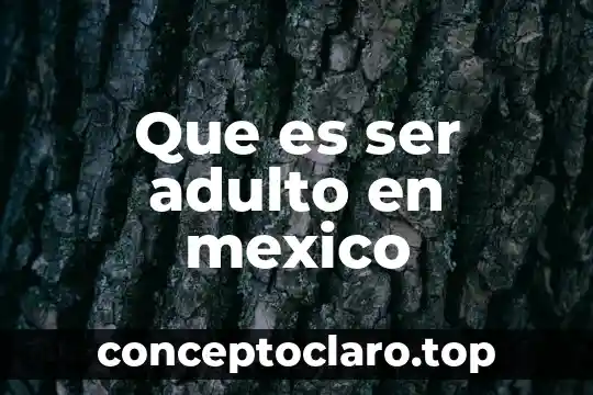 Que es el significado de leyenda 8 Que es ser adulto en mexico