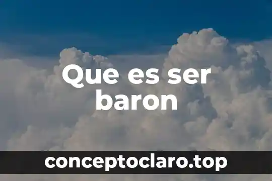Que es ser baron