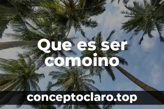 Que es ser comoino