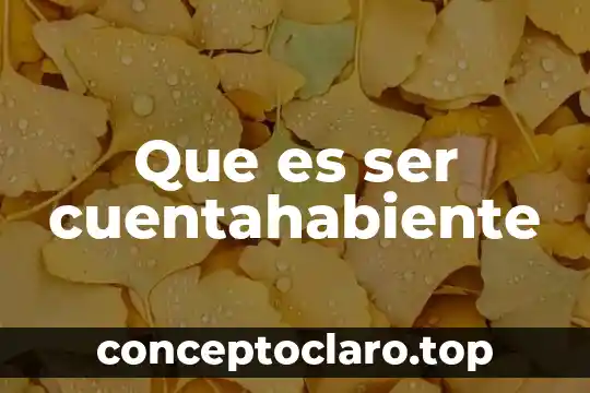 Que es ser cuentahabiente