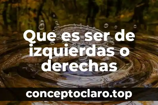 Que es ser de izquierdas o derechas