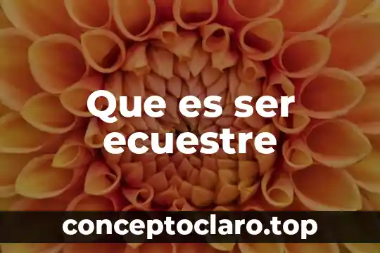 Que es ser ecuestre