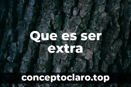 Que es ser extra