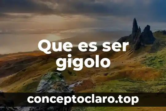 Que es ser gigolo