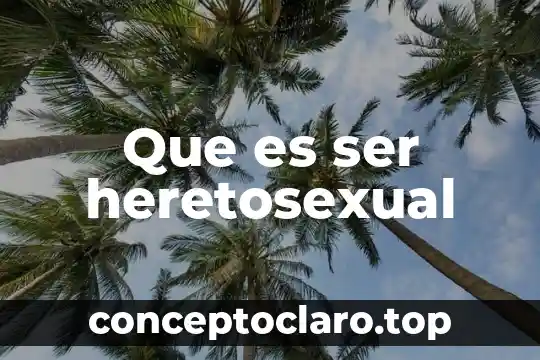 Que es ser heretosexual