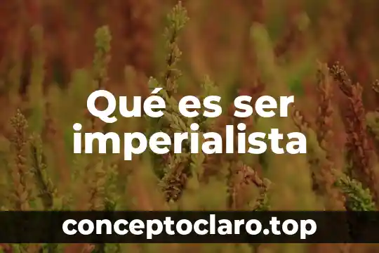 Qué es ser imperialista