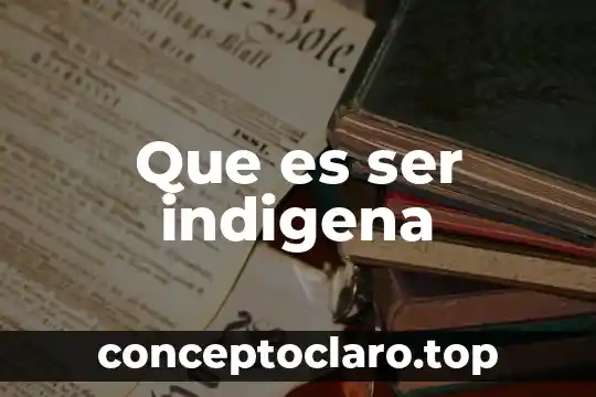 Que es ser indigena