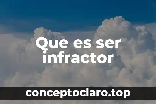 Que es ser infractor