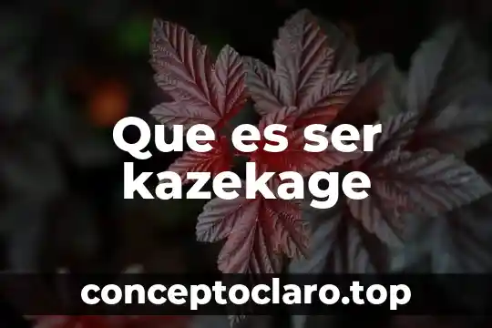 Que es ser kazekage