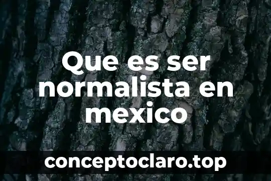 Que es ser normalista en mexico