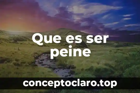 Que es ser peine