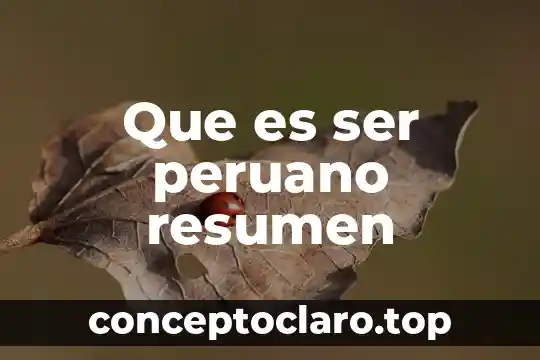 Que es ser peruano resumen