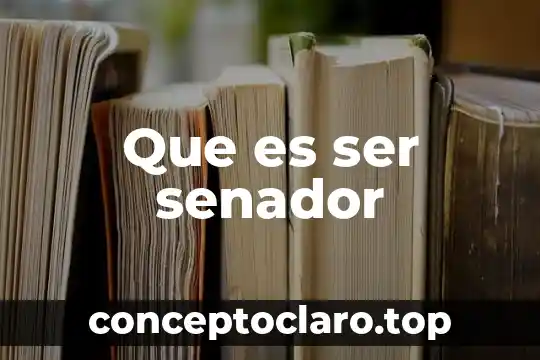 Que es ser senador