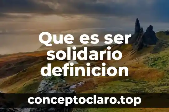 Que es ser solidario definicion