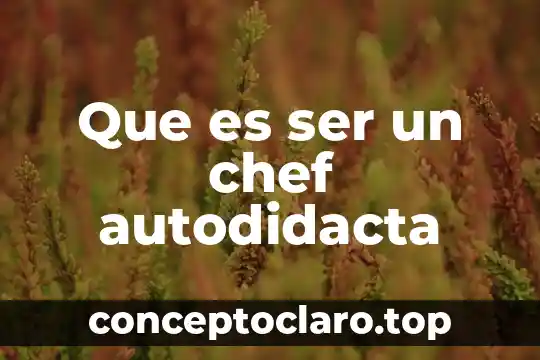Que es ser un chef autodidacta