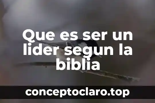 Que es ser un lider segun la biblia