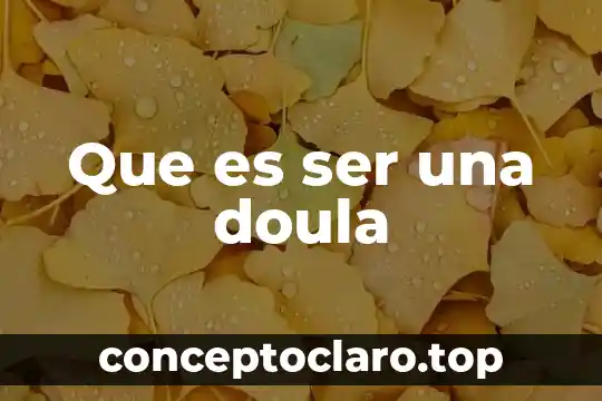 Que es ser una doula