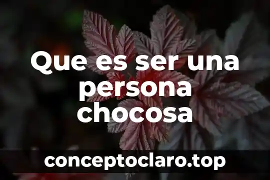 Que es ser una persona chocosa
