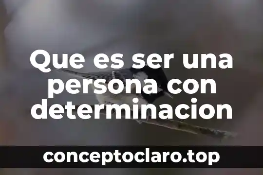 Que es ser una persona con determinacion