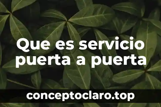 Que es servicio puerta a puerta