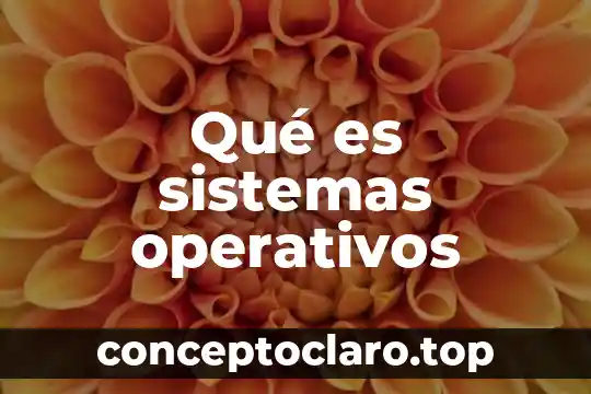 Qué es sistemas operativos