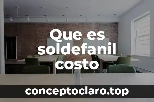 Que es un costo habitual 3 Que es soldefanil costo