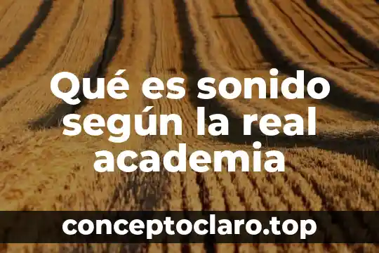 Que es acción real academia española 7 Qué es sonido según la real academia