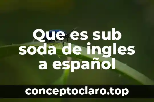 Que es sub soda de ingles a español