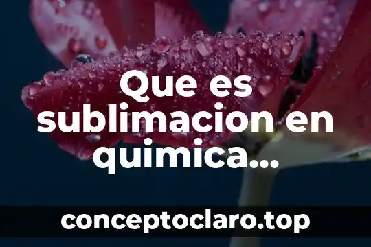 Que es sublimacion en quimica ejemplos