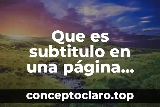 Que es subtitulo en una página web