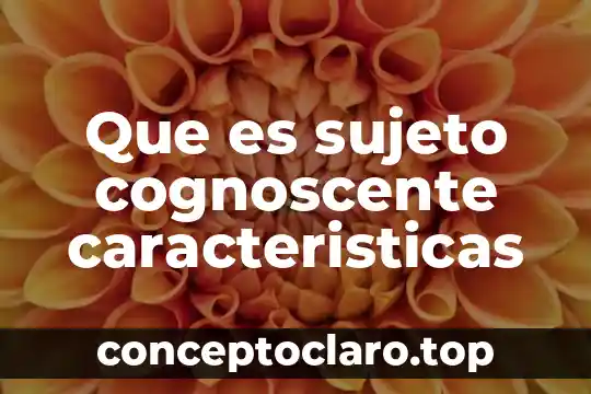 Qué es un manual características 6 Que es sujeto cognoscente caracteristicas