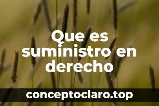 Que es suministro en derecho
