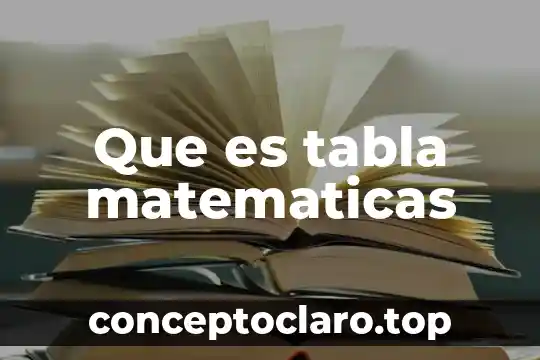 Que es tabla matematicas