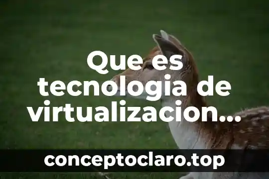 Que es tecnologia de virtualizacion en la bios