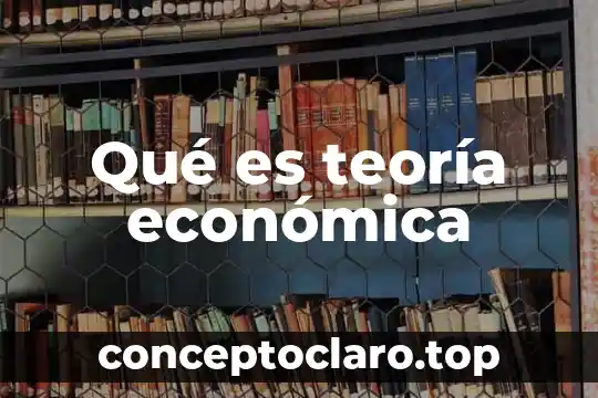 Qué es teoría económica