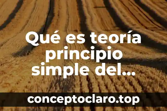 Qué es teoría principio simple del origen de la vida
