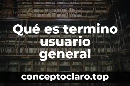 Qué es termino usuario general